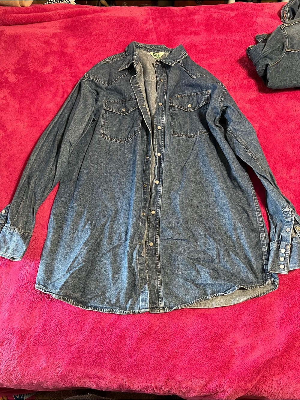 Men's Denim Button-Down Shirt - Blue